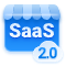 商云智选 SaaS 云架构图标，无需安装本地数据库，数据实时同步